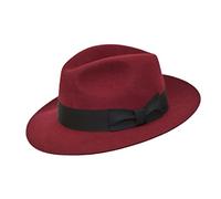 DH Hand Made Gents Fedora Felt Trilby Hat with Wider Brim 100% Wool New Maroon
