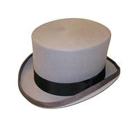 DH Hand Made Wool Top Hat Satin Lined Small to XXL Grey
