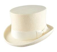 DH Hand Made Wool Top Hat Satin Lined Small to XXL White