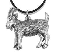 DH Pewter Billy Goat Pendant Necklace in Lemon Burlap Gift Pouch