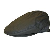 DH Quality Men's Gent's Traditional Fully Lined Wax Waxed Water Shower Resistant Cotton Flat Cap Available in Brown, Olive and Navy (Large (59cm), Olive)