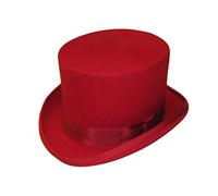 DH Unisex Red Wool Top Hat Hard Crown Topper Sizes S, M, L, XL