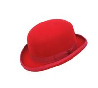 DH Wool Bowler Hat Hard Top Round Felt Hat With Satin Lining