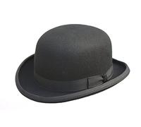 DH Wool Bowler Hat Hard Top Round Felt Hat With Satin Lining