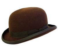 DH Wool Bowler Hat Hard Top Round Felt Hat With Satin Lining