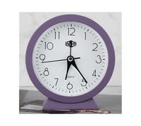Dh2yjnbf3 Alarm Clock for Bedroom Round Student Super Silent Non Ticking Analog Alarm Clock for Office Living Room School Bedside Desk Battery Operated Decorative Clock Desk Clock(Purple)
