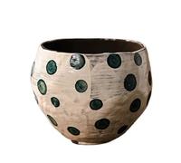 Dh2yjnbf3 Planter A High End, Retro Style Semi Circular Ceramic Planter, Perfect For Growing Orchids Indoors Garden(Green)