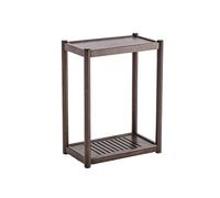 Dh2yjnbf3 Practical 2-tier Mobile CPU Holder Wood PC Tower Stand with Invisible Caster Wheels Floor Standing Main Case for Home Office(Bruin,Medium)