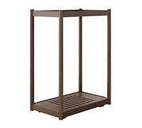 Dh2yjnbf3 Practical 2-tier PC Tower Stand, Mobile CPU Holder with Invisible Casters Wheels, Wooden Rolling Case Floor Fit Most(Bruin,Large)