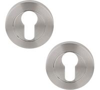 Dh3643 Round Euro Profile Escutcheon Set, Satin Chrome