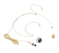 DH40 Omni-Directional Double Eer Hook Headset Microphone TA4F 4Pin XLR Mini for Shure ULX PGX SLX Wireless BeltPack Transmitter (Beige)
