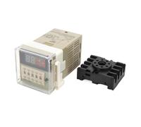 DH48J-8A Electronic preset digital counters acyclic display counters 1-999900 relay 8P with base DC12V/24V/36V AC110V/220V/380V(24-240 AC DC)