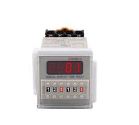 DH48S-1Z digital LED programmable timer SPDT time relay switch DH48S 0.01S-99H99M DIN rail AC110V 220V 12V 24V DC with base(DC24V)