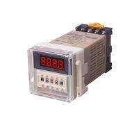 DH48S-1Z Digital LED Programmable Timer Time Relay Switch DH48S 0.01S-99H99M DIN RAIL AC110V 220V DC 12V 24V with Socket Base IDGTTLDF(AC 110V)