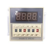 DH48S-S DH48S H5CN AC/DC 12V 24V 0.1s-990h Cycle SPDT Digital Programmable Time Relay Switch Timer +Base Counter Din Rail(AC DC 12V)