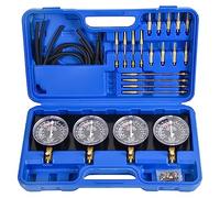 DHA Carburetor Vacuum Synchronizer Gauge Set, 4-Gauge Carb Sync Tool Kit for Motorcycle, Fuel Vacuum Gauge Balancer with Hoses and Adapters