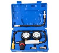 DHA Cylinder Leak Down Tester Kit, Petrol Engine Compression Leakdown Leakage Test Tool with Dual Pressure Gauges for Car Motorcycle