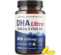 DHA Ultra 1,010MG | Prenatal Development, Brain & Cognitive Health Support | Omega 3 Fish Oil | 1,414MG Total Omega-3s | High Strength DHA Supplements | Sustainably Sourced, Gluten-Free | 60 Ct.