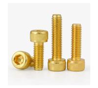 DHAEY 5-10Pcs Titanium Plating Gold Hex Socket Screw M2 M2.5 M3 M4 M5 M6 Gloden Colour Screw(M4x20mm 10pcs)