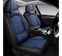 DHAEY Car Seat Covers for Kia Carnival 2022-2026, Family Seat Covers, Nappa Leather, Wear-Resistant, Anti-Slip, Waterproof, 5PCS Full Set with Pillows, Black Blue