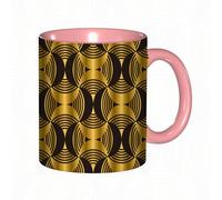DHAEY Coffee Mug Funny Mug Art Deco Style Modern Seamless Pattern. Gold and Black Ceramic Coffee Mug with Handle for Tea and Coffee, Gifts from Daughter and Son for Mum on Birthdays and Anniversary
