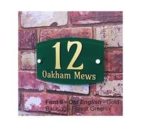 DHAEY Customized House Number Sign Property Name Plate Modern Home Address Plaque Outside Door Number Plaques (Color : Green, Size : 14cm*21cm)