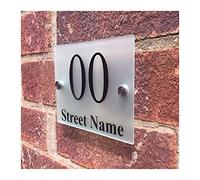 DHAEY Customized Modern House Sign House Number Address Plaque Glass Effect Frosted Acrylic Outside Door Number Plaques