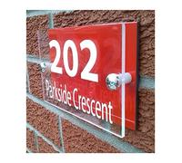 DHAEY Customized MODERN HOUSE SIGN/PLAQUE - QUALITY ACRYLIC + RED ALUMINIUM BACKPLATE Outside Door Number Plaques (Size : 30x20cm)