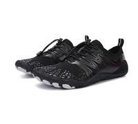 DHAEY Men Women Weightlifting Squat Shoes Rubber Non-Slip Sole Comfortable Breathable Mesh Cloth Cross-Trainer Shoes Indoor Yoga Fitness Shoes (Color : Black, Size : 10 UK)