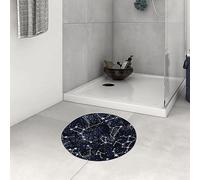 DHAEY round shower mat 23.6 Inch,Timeless Treasures Glow in The Dark Constellations Stars Midnight,Non-Slip and flannel Floor Carpet Circle Bath Mat for Tub,Shower,Bathroom,Living Room