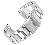 DHAEY Stainless Steel Watch Bands, 18mm 19mm 20mm 21mm 22mm 23mm 24mm Universal Solid Stainless Steel Watch Band Metal Watchband Link Bracelet Strap Accessories (Color : Silver, Size : 20mm)