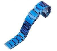 DHAEY Stainless Steel Watch Bands, Stainless Steel Watch Bracelet 18mm 20mm 22mm 24mm Metal Watch Bands Link Strap Blue Watch Accessories (Color : Blue, Size : 22mm)