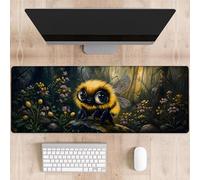 dhakalrlde Cute Bee Garden Mouse Pad,Yellow Bumblebee Non Slip Rubber Base Mousepads,Desktop Decor for Laptop Gifts,Whimsical Insect Office Supplies Accessories,31.5x11.8x0.12 inches Large Desk Mat