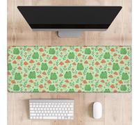 dhakalrlde Frog Mushroom Rose Mouse Pad,Leaf Floral Non Slip Rubber Base Mousepads,Desktop Decor for Laptop Gifts,Cottage Garden Office Supplies Accessories,31.5x11.8x0.12 inches Large Desk Mat