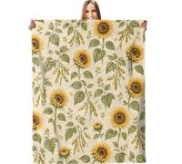 dhakalrlde Sunflower Blanket Lightweight Flannel Blankets 50×60 Inch | Golden Harvest Bloom Throw Warmth to Sofa,Bed,Living Room,Office,Or Travel,Cozy Decor Gifts for Garden Lovers