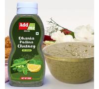 Dhaniya Pudina Chutney 210gm | Homemade Mint Coriander Chatni | Classic Indian Panipuri Bhelpuri Sauce Green Chutney In Squeeze Bottle