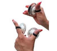 DharmaObjects 2 Pairs Pro Silver Fingers Cymbal Zills Belly Dancing