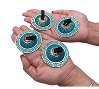 DharmaObjects Belly Dancing OM Namah Pro Finger Zills or Cymbals (Blue)