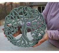 DharmaObjects Handcrafted Wooden Celtic Tree Of Life Wall Decor Hanging Art (Turquoise)