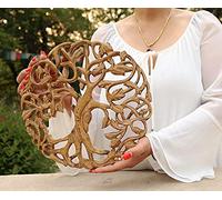 Dharmaobjects Handmade Celtic Wood Tree of Life Hanging Wall Decor Brown Art