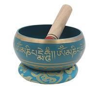 DharmaObjects Tibetan Extra Large Heavy Meditation Singing Bowl With Mallet and Silk Cushion