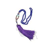 Dharmsaar Ltd Buddha Blue Mala For Men And Women,Buddhist Black Beads With Multicolor Stone Mala For Positive Energy,Tibetan Stone Buddha Prayer Rosary Japa Mala