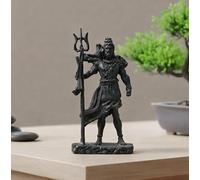 DHARVIK CRAFT HUB Resin Standing Shiv Ji Statue Good Luck Gift Shiva Murti for Car Dashboard Office Home Decorative Showpiece - 11.5 cm (Dark Black)