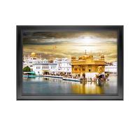Dharvika Innovations Golden Temple Photo Frame, Black, Sparkle Coated Lamination 2495 21 x 27 Inch