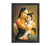 Dharvika Innovations Maa Yashoda with Kanha Photo Frame | Bal Krishna Photo Frame for Pregnant Women | Maa Yashoda with Bal Krishna Photo Frame (14x20 Inch)