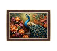 Dharvika Innovations Vastu Peacock Photo Frame, Copper Gold, Sparkle Coated Lamination 22548 14.5 x 20.5 Inch