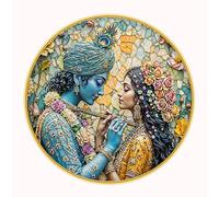 Dharvika Innovations Vastu Radha Krishna Photo Frame, 16x16 Inch, Sparkle Laminated 52017