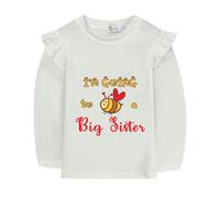 DHASIUE Big Sister Long Sleeve Shirts I'm Going to be a Big Sister Top Baby Girl Tshirt Outfits White 4-5 Years