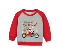 DHASIUE Boys Biker Christmas Jumper Santa Reindeer Childrens Xmas Sweatshirt Kids Long Sleeve Shirts 2 Years