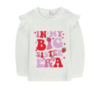 DHASIUE Girls in My Big Sister Era Shirt Ruffled Long Sleeve Tshirt Strawberry Top Toddler Girl Outfits White 3-4 Years